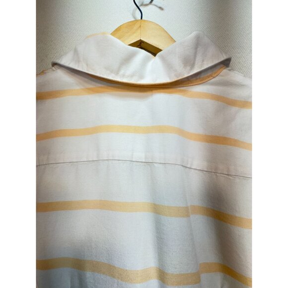 Soft Surroundings Women's Tunic Blouse Top Size S Peach White Stripe Asymmetrica - Picture 12 of 13